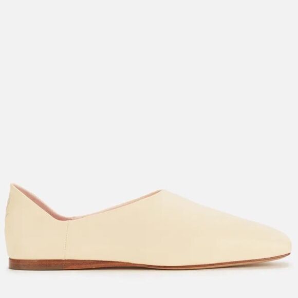 REVOLVE Mansur Gavriel Square Toe Leather Loafers - Crema - Picture 3 of 14